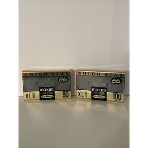 Maxell XLII Lot Of Two Blank Cassettes 90 Minutes & 100 Minutes BRAND NEW SEALED
